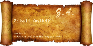 Zikeli Anikó névjegykártya